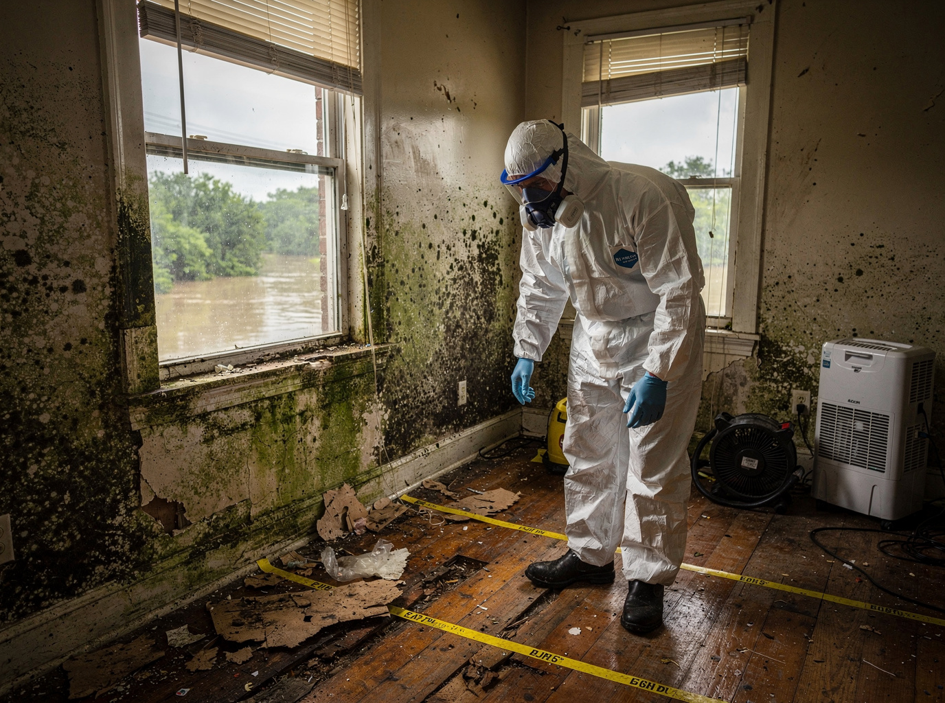 Mold Growth After Houston Flooding Near Buffalo Bayou